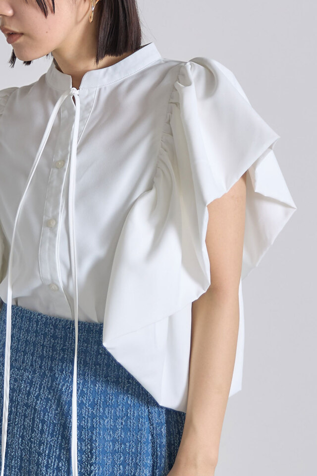 ボリュームスリーブリボンブラウス