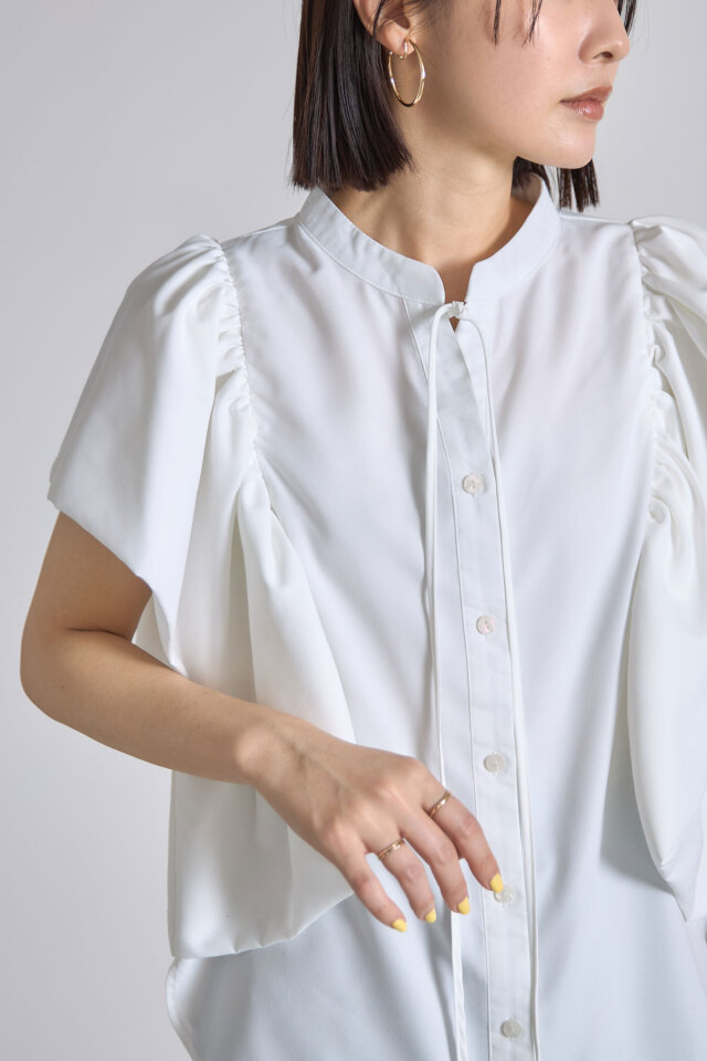 ボリュームスリーブリボンブラウス