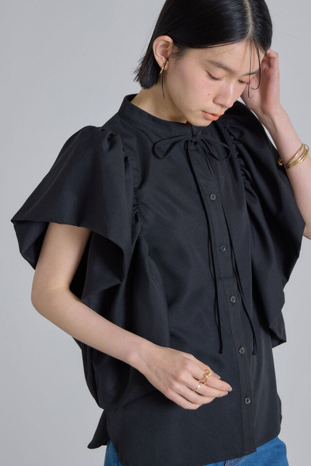 ボリュームスリーブリボンブラウス