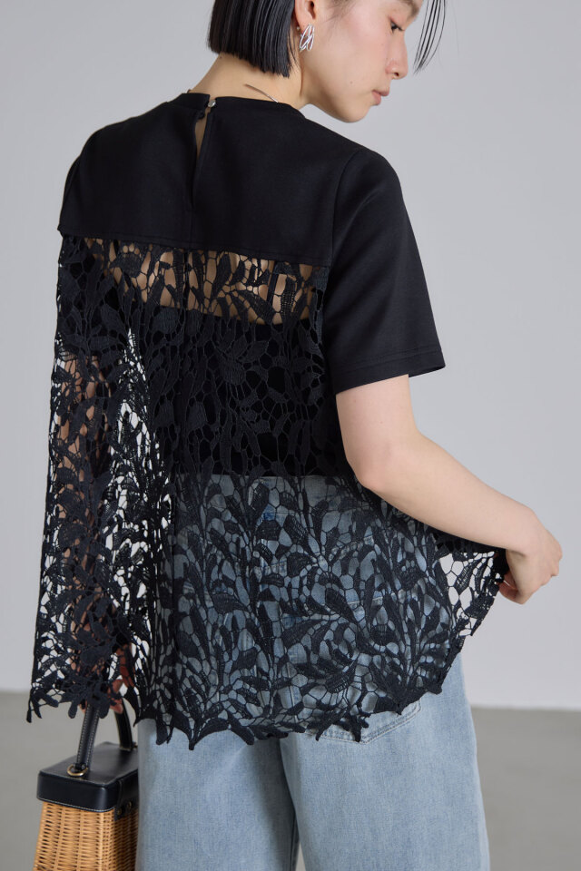 Herpasta 専用 バックレースハーフスリーブTシャツ