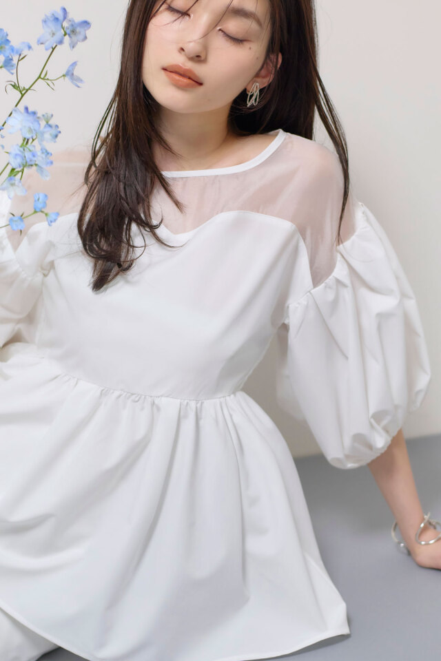 ボリュースリーブブラウス