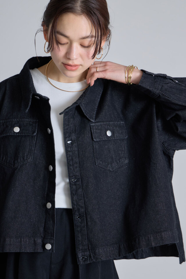 NON TOKYO♡ラメデニムジャケット❤︎ブラック NON TOKYO（ノントーキョー）の「NON TOKYO/ノントーキョー/フロッキー