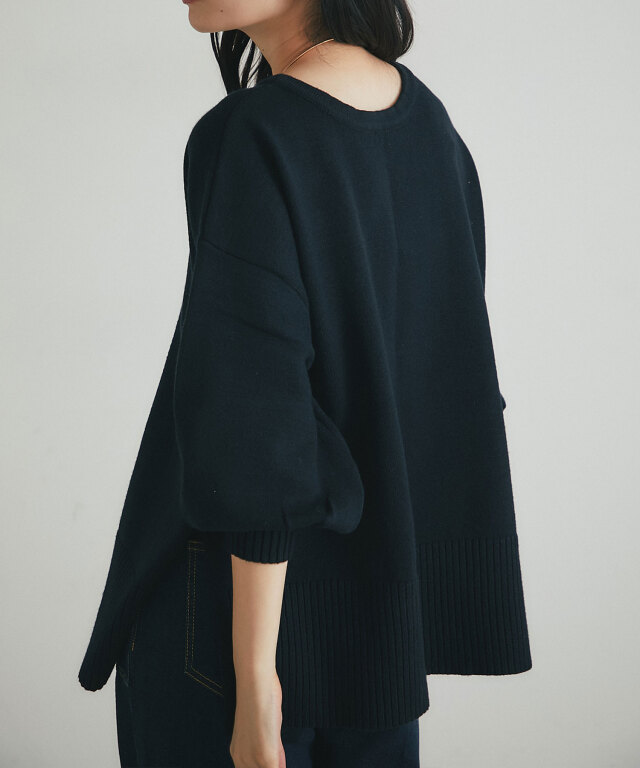 前後2WAYシアバターオーバーサイズニットプルオーバー