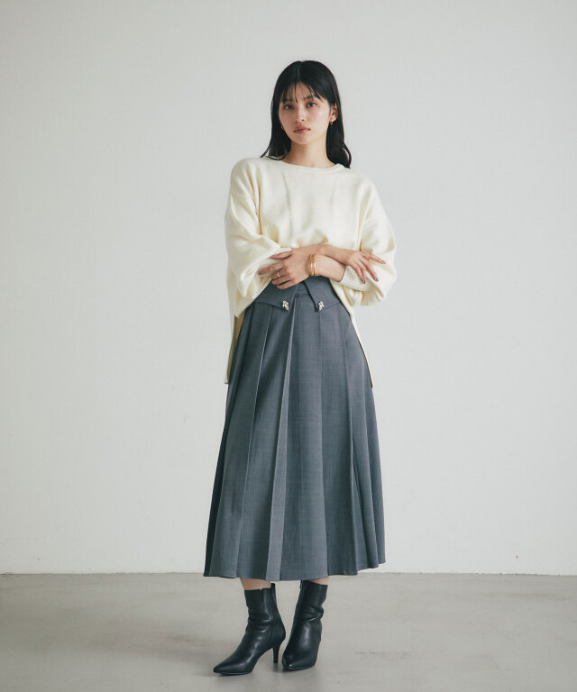 前後2WAYシアバターオーバーサイズニットプルオーバー