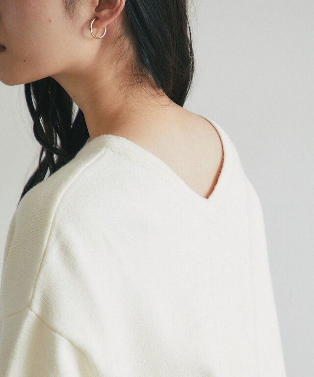 前後2WAYシアバターオーバーサイズニットプルオーバー