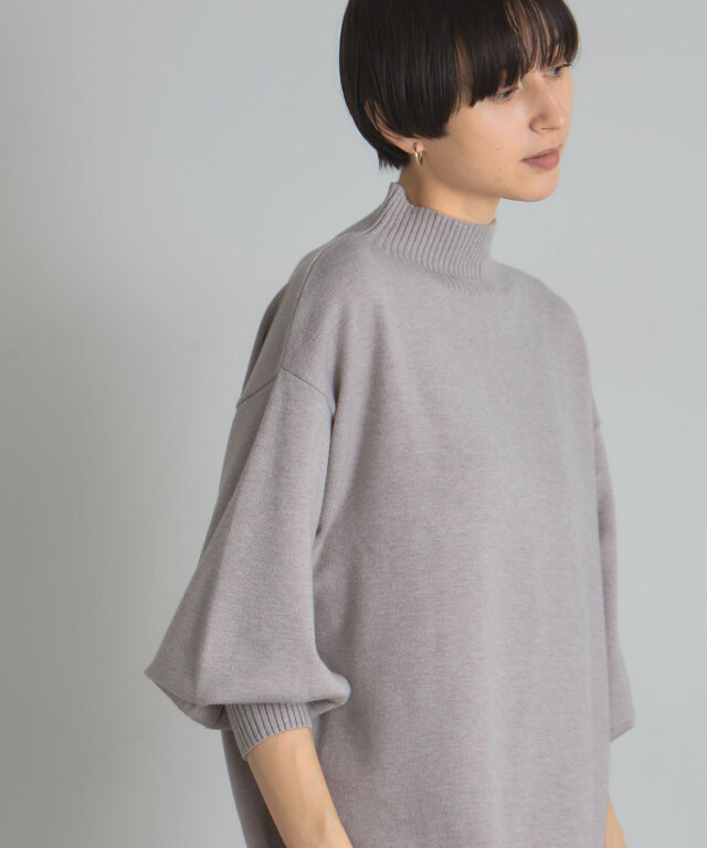 シアバタータートルニットワンピース