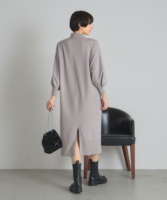 シアバタータートルニットワンピース