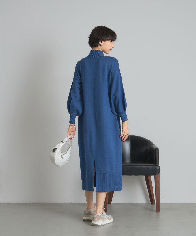 シアバタータートルニットワンピース