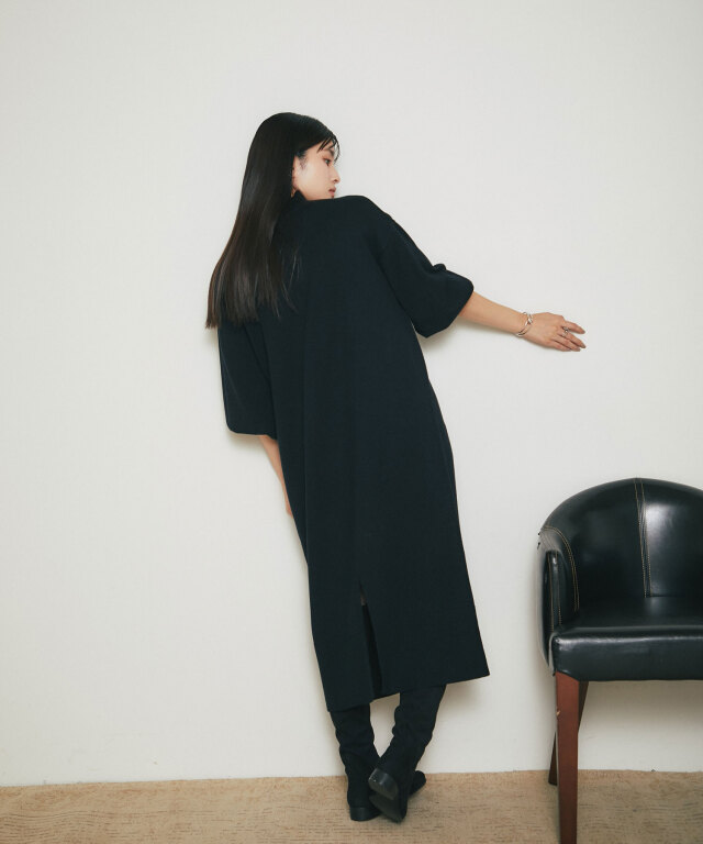 シアバタータートルニットワンピース