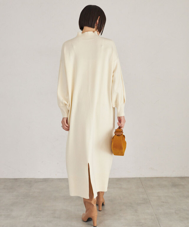 シアバタータートルニットワンピース