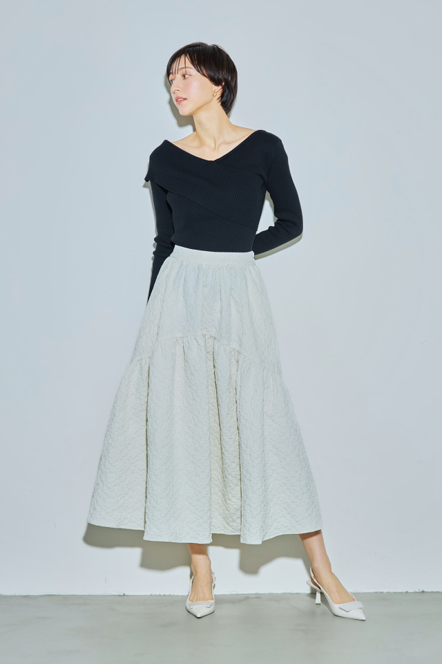 kirimanjaro0309ページ ジャガードティアードスカート