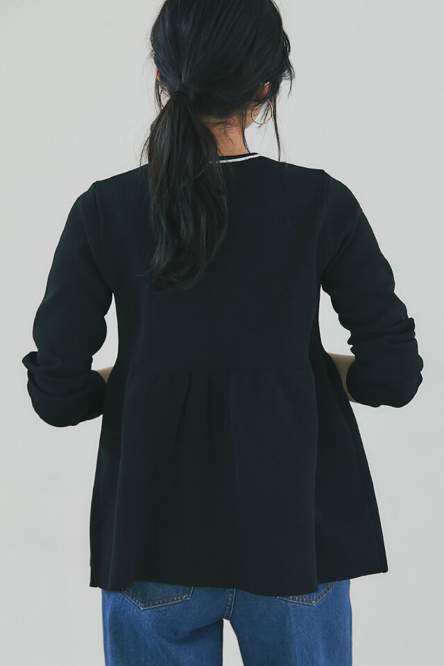 トップス JUHA mohair knit バイカラーラインペプラムニット