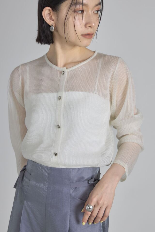 アルページュストーリー　完売カラー　定価以下ハートボタンラメカーディガン アルページュストーリー 完売カラー 定価以下ハートボタンラメ