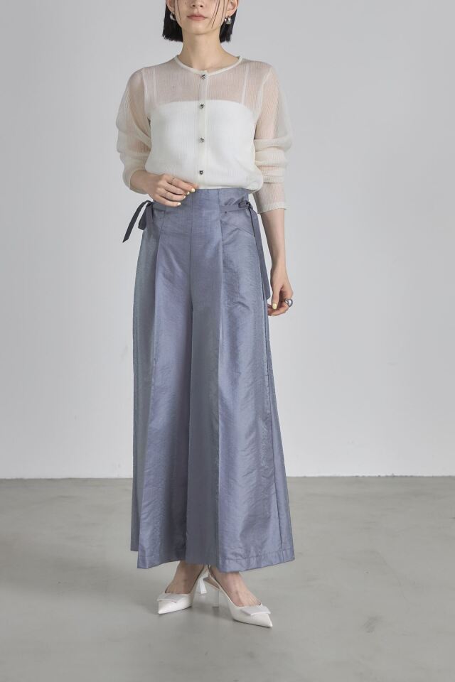 ハートボタンラメシアーリブカーデ