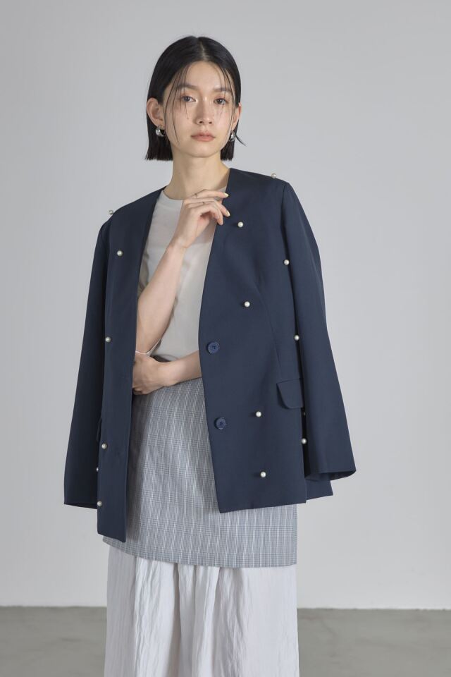 パール　ノーカラージャケット パールノーカラージャケット