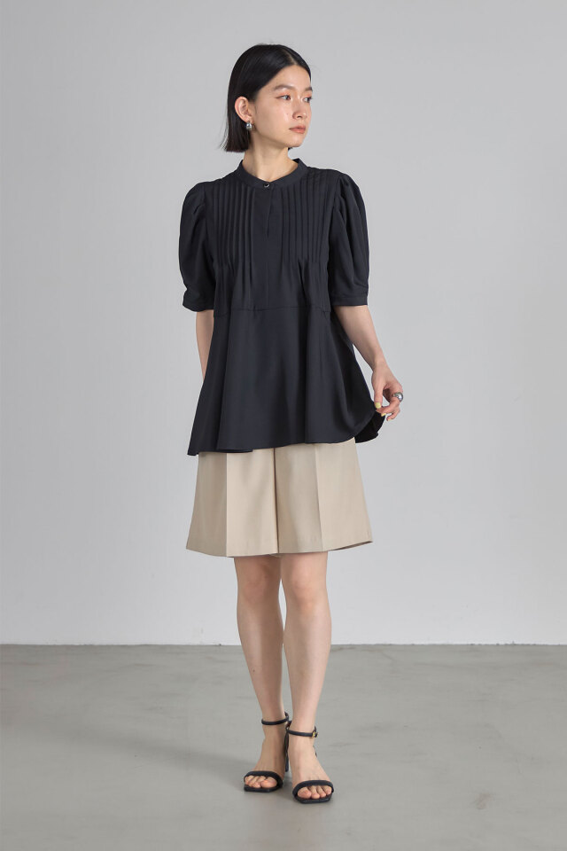 ピンタック裾フレアブラウス※一部店舗のみ入荷