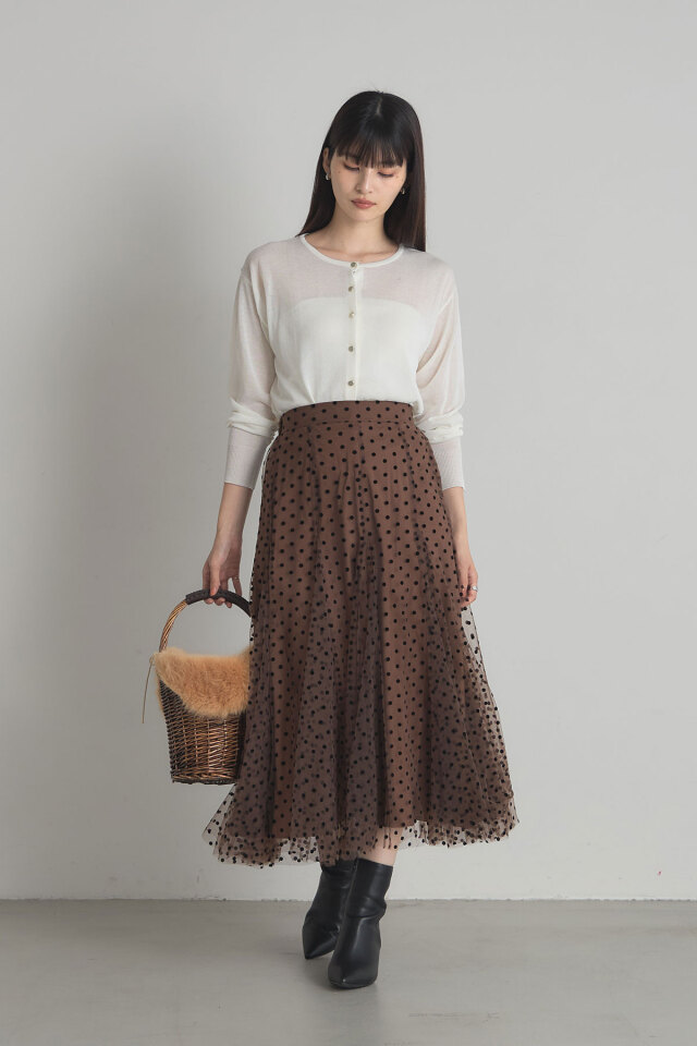 UVクルーネックシアーカーディガン