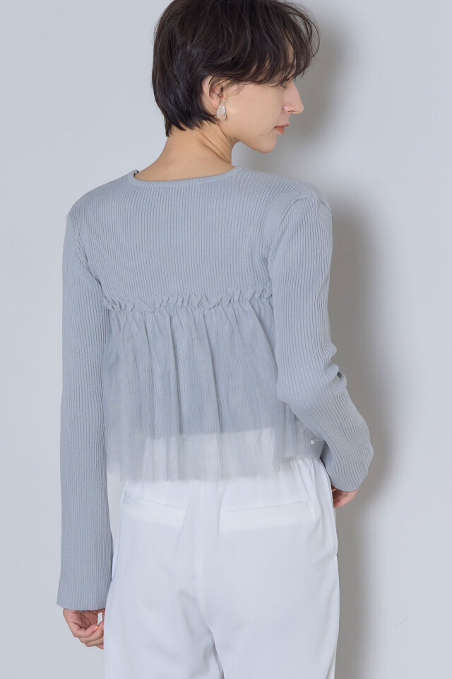 チュールフリルカーディガン