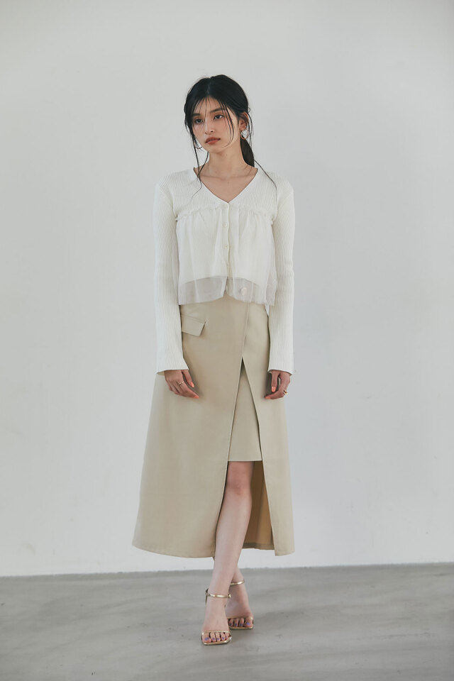 チュールフリルカーディガン