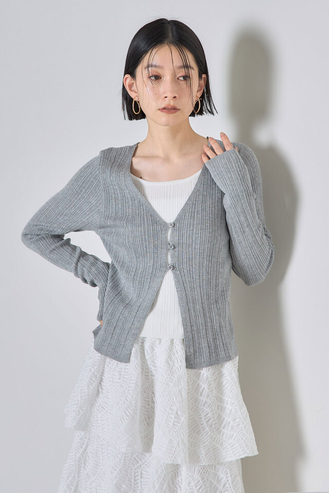 趣味 READY レイヤード風リブプルオーバー