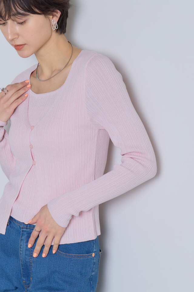 趣味 READY レイヤード風リブプルオーバー