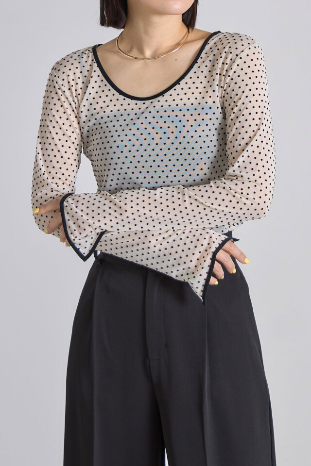 シアードット前後2WAYトップス 前後2WAYドットシアープルオーバー