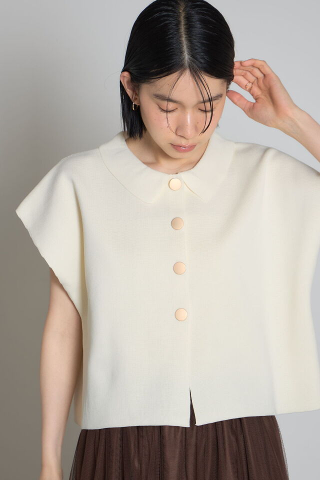 林田岬優さん着用】衿付きニットトップス