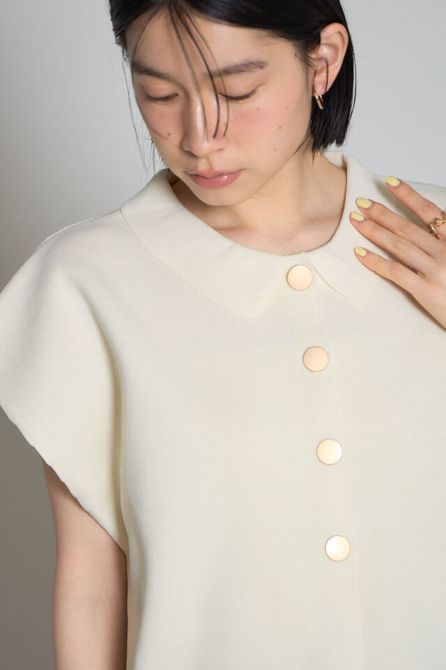 林田岬優さん着用】衿付きニットトップス