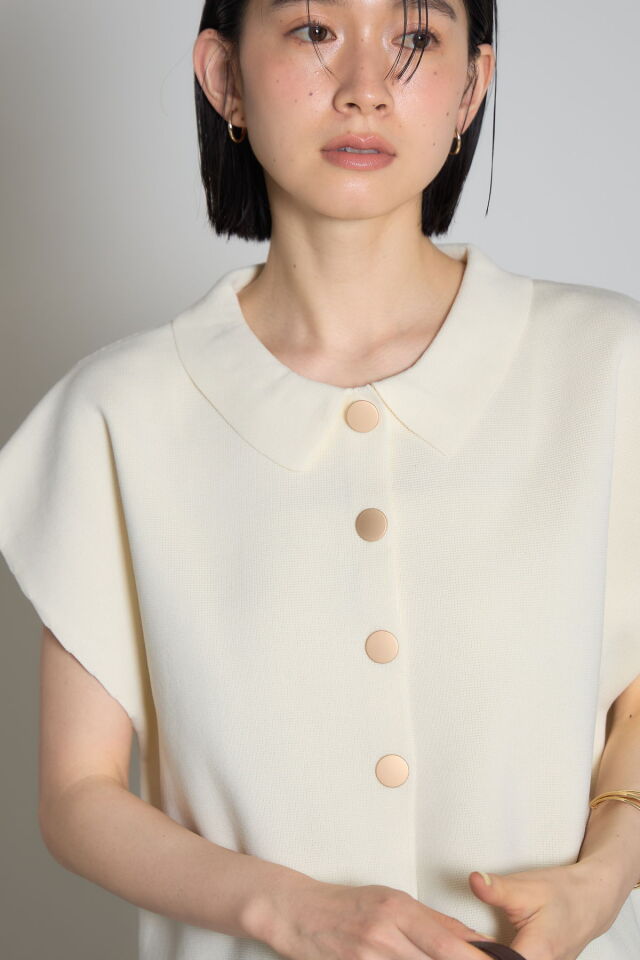 林田岬優さん着用】衿付きニットトップス