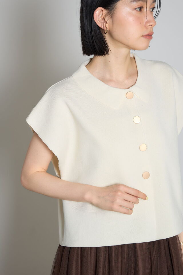 林田岬優さん着用】衿付きニットトップス