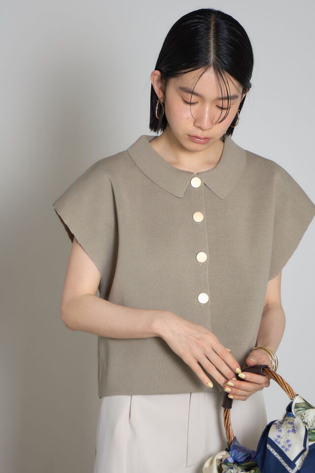 林田岬優さん着用】衿付きニットトップス
