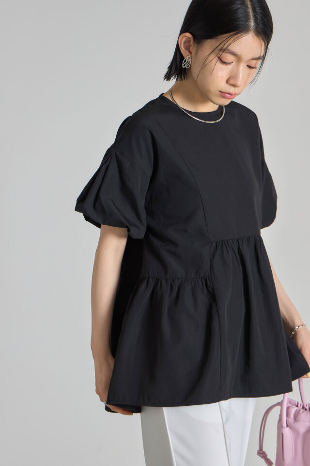 松木育未さん着用】ボリュームブラウス