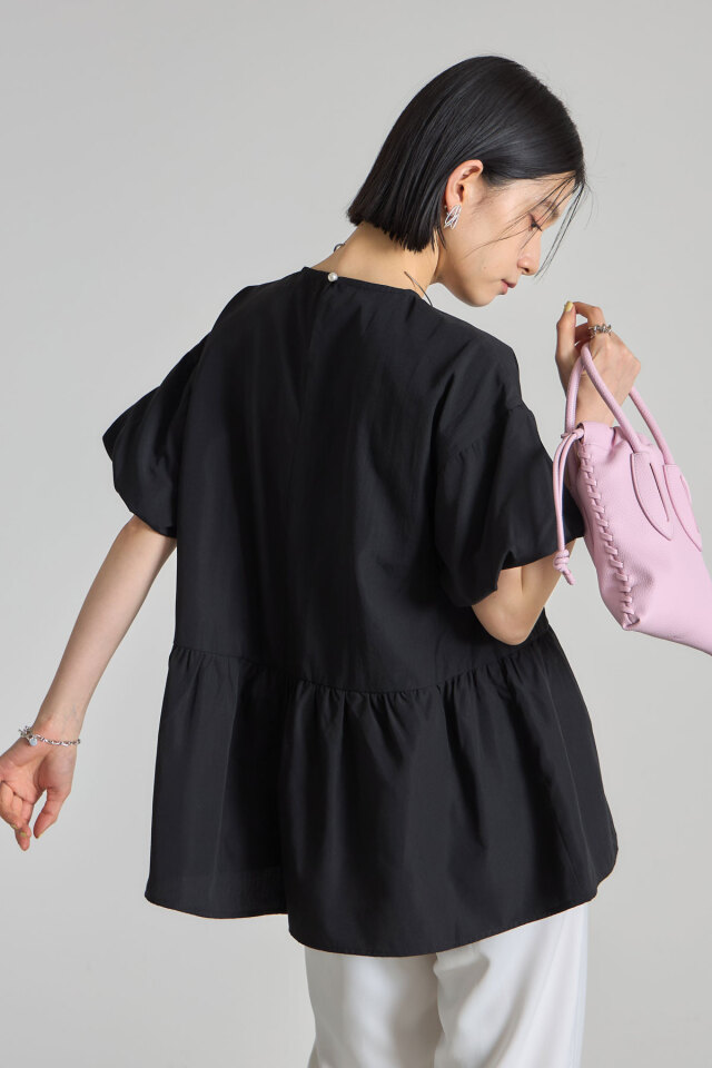 松木育未さん着用】ボリュームブラウス