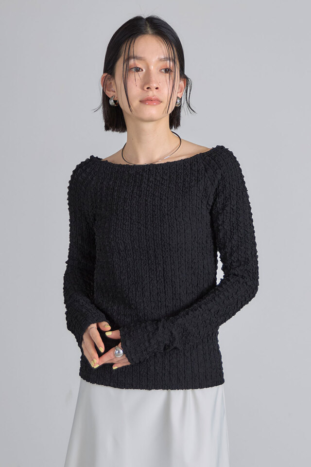 新品未使用　25AW 【2WAY】オフショルカットソー Re:EDIT tシャツ 「2025 SUMMER COLLECTION」2WAYリブカットソー