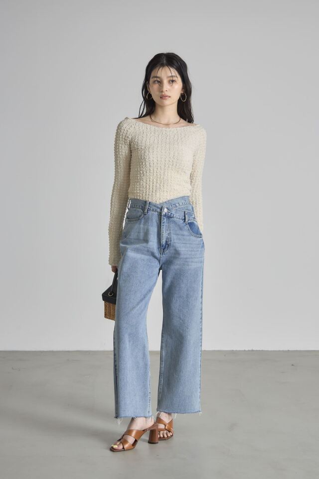 2 Blue dots @断捨離中様 リクエスト 2点 まとめ商品 前後2WAYふくれオフショルカットソー