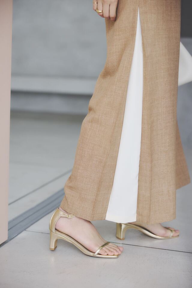 You　未着用　ルイヴィトン　ベージュ フレアパンツ　黒パンツ JUNRED(ジュンレッド) / 【セットアップ対応】ラビングストライプ