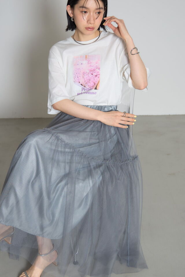 林田岬優さん着用】チュールティアードスカート