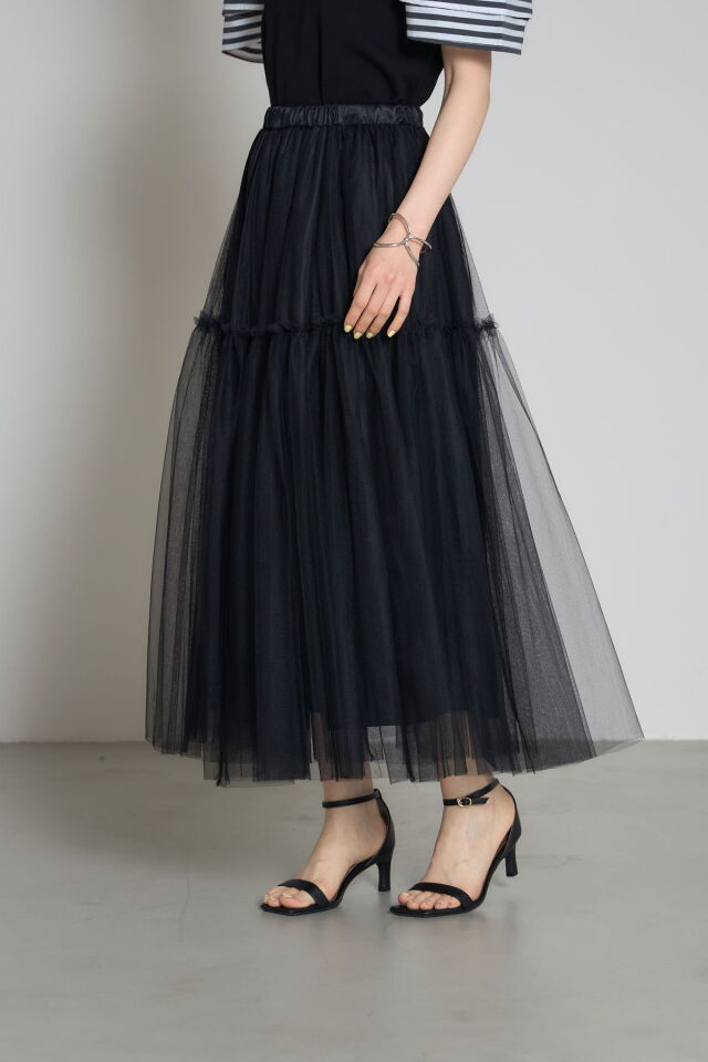 林田岬優さん着用】チュールティアードスカート