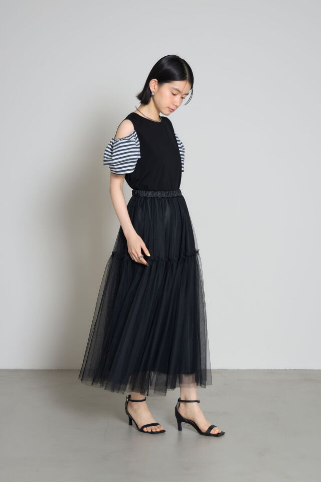 PG セーター＆スカート セット割引 林田岬優さん着用】チュールティアードスカート
