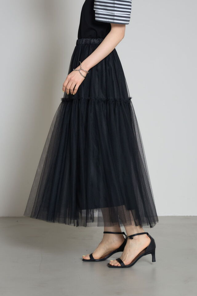 林田岬優さん着用】チュールティアードスカート
