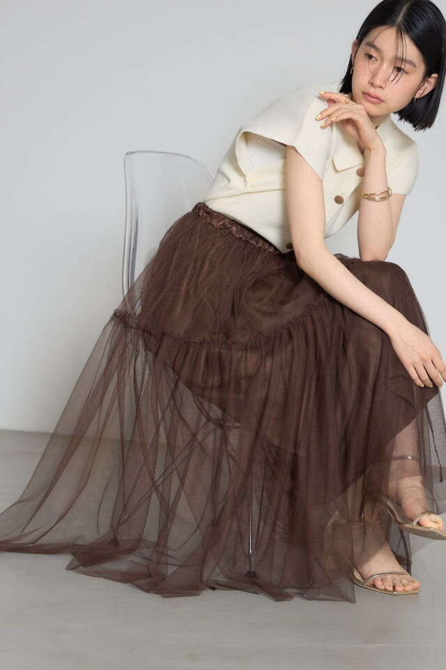 林田岬優さん着用】チュールティアードスカート