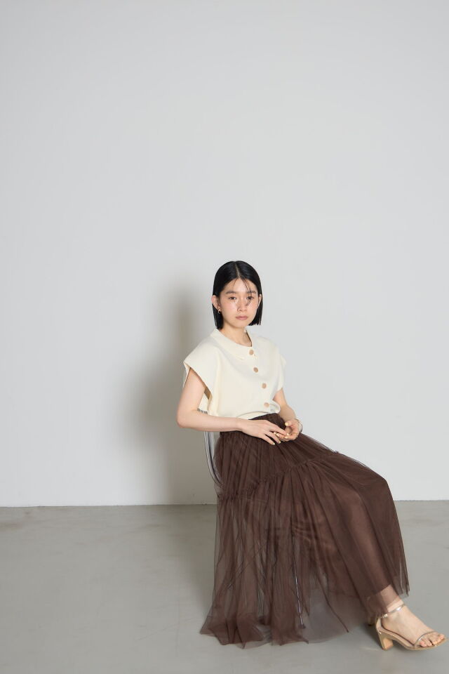 林田岬優さん着用】チュールティアードスカート