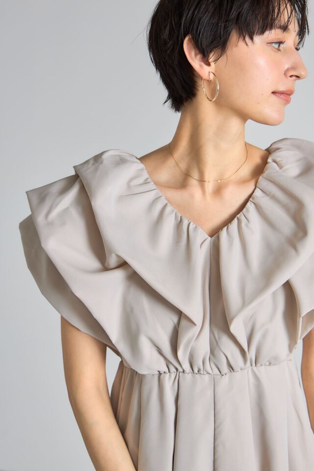 ELLIE ボリュームスリーブロンパース ボリュームスリーブロンパース【GRAY】 – ELLIE