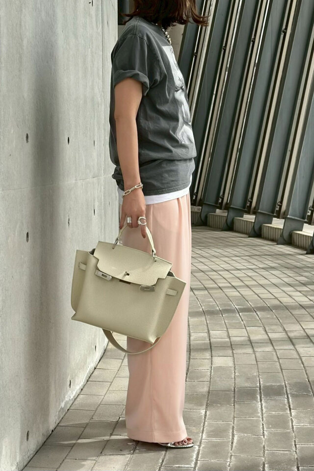 DT♪ 2CANON ビスコース シガレットパンツ ズボン 関税込 mayoさんコラボ】サテンイージーパンツ