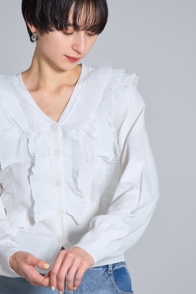 フリルカーディガン