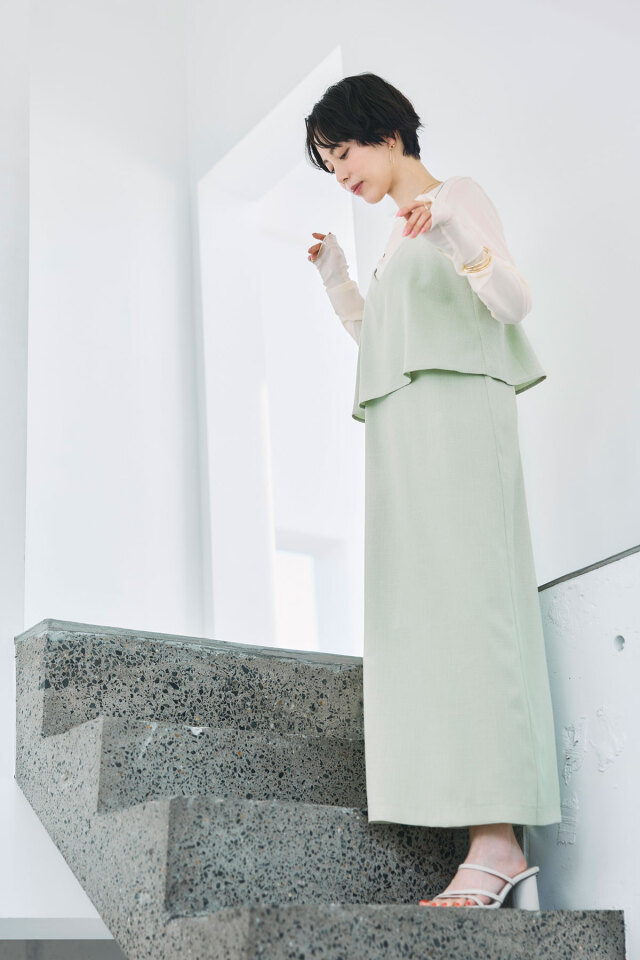 【2025 Summer SALE！】【佐藤優里亜さん着用】レイヤードキャミワンピース＊SALE品につき返品/交換/注文確定後の変更キャンセル不可＊