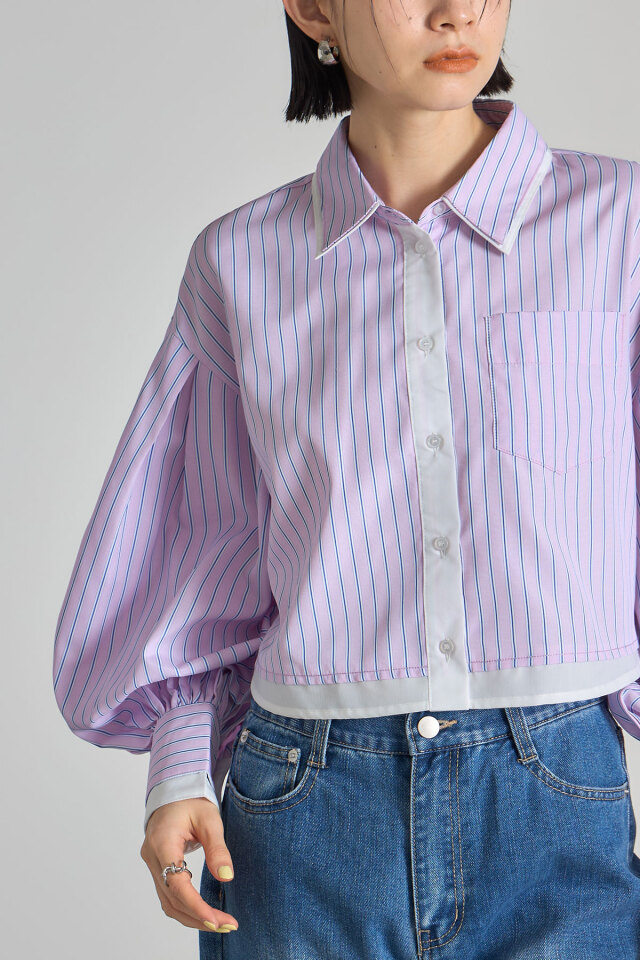 ダブル衿レイヤードシャツ