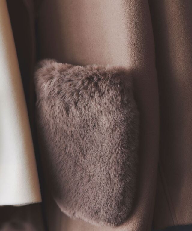 ウールライクポケットファーガウンコート