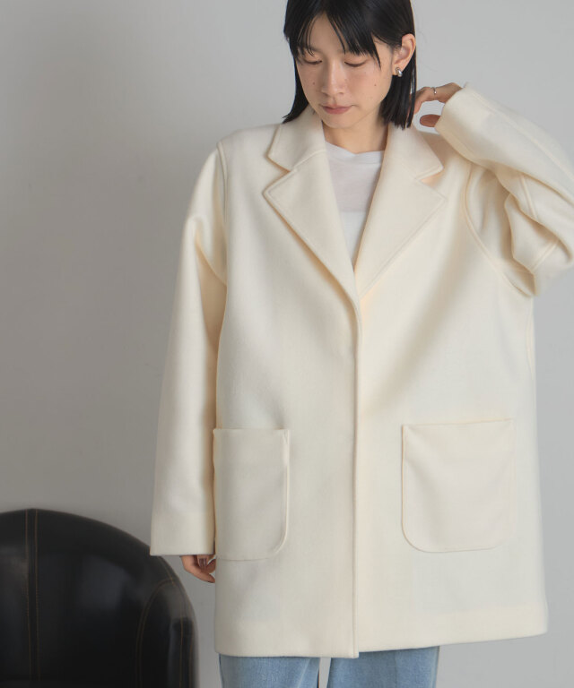 ウールライクポケットファーガウンコート