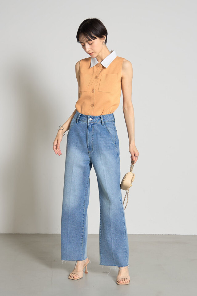 大*福様 cccmalie ノースリーブニット 襟付き 衿付きノースリニット